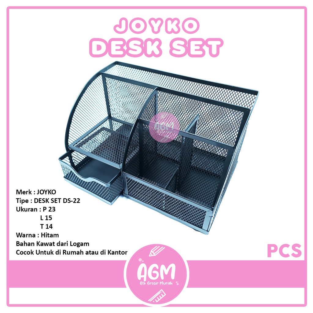 

TEMPAT ALAT TULIS MERK JOYKO DESK SET TIPE DS-22 HITAM [ PER PCS ]