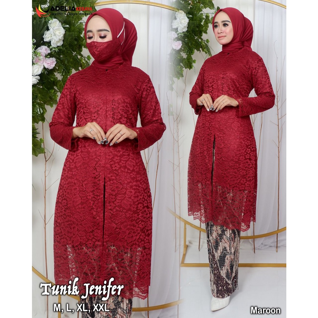 Kebaya Tunik Jenifer / Tunik Busui Brukat Modern / Kebaya Seragam Keluarga / Kebaya Brokat Premium / Kebaya Kekinian