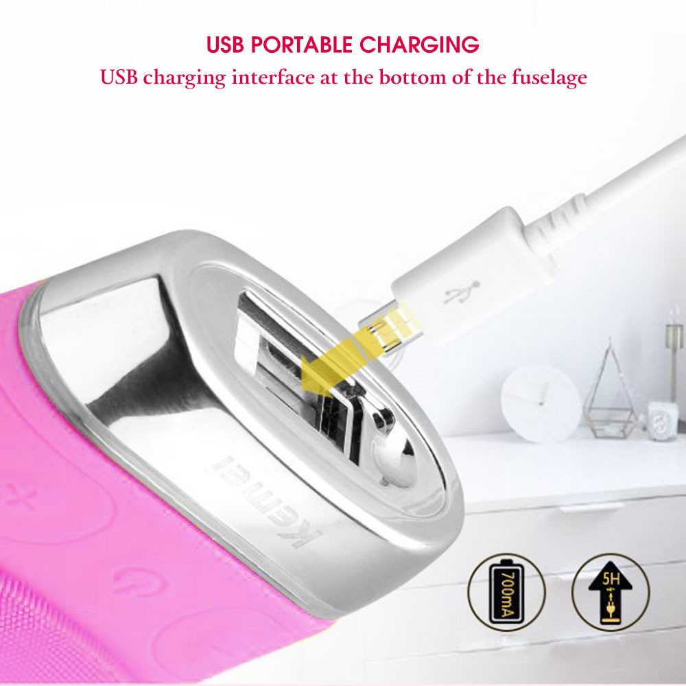 Original Kemei KM-1069 USB Charging Facial Cleansing Brush Vibrating