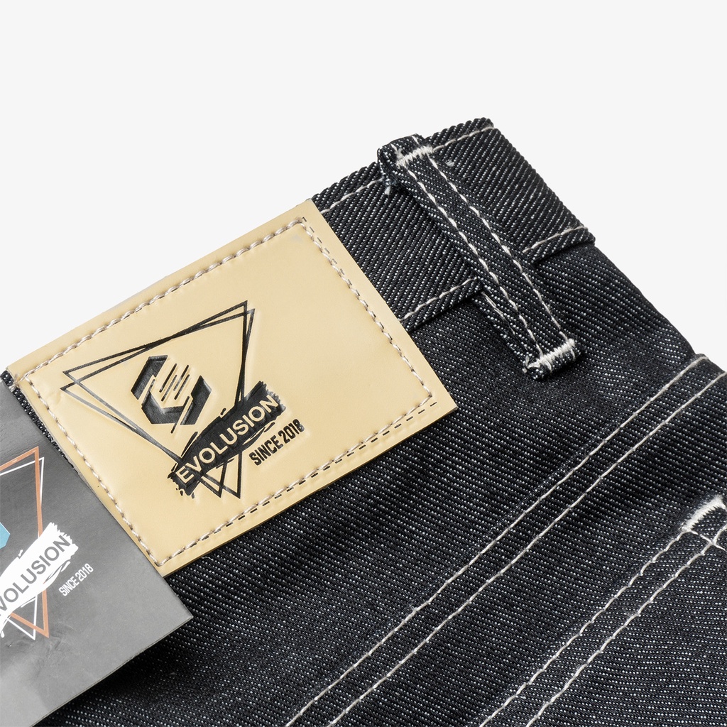 Celana Selvedge Pria selvedge denim besar celana besar celana jumbo 33-38 denim selvedge evolusion celana jeans selvedge pria celana selvedge black indigo