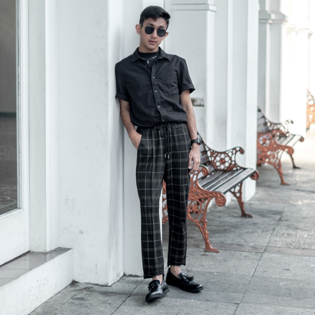 Tomio Black | Sepatu Hitam Tanpa Tali Loafers Pria Casual Kerja Formal Kantor Laki | FORIND x Giant