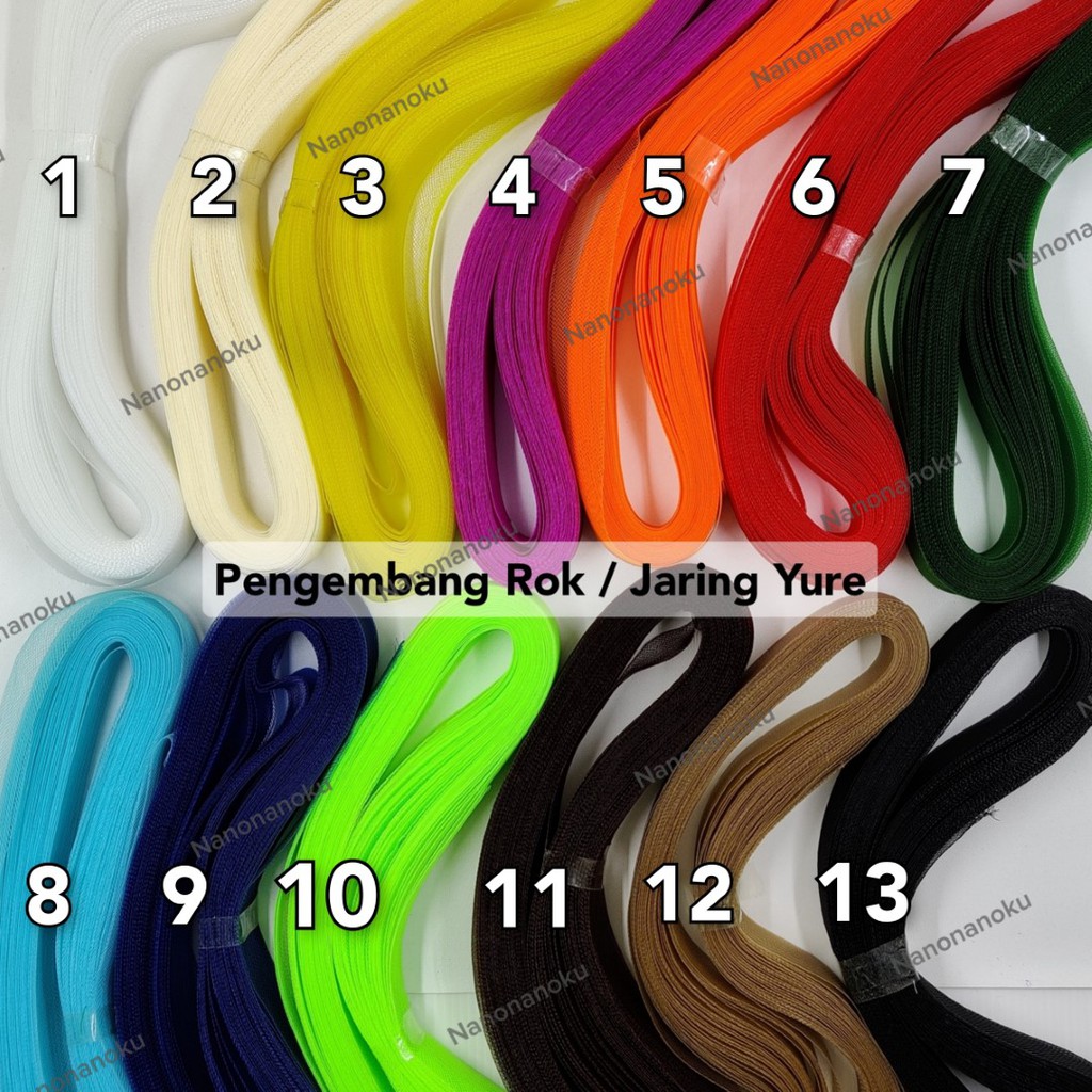 Pengembang Rok 2,5 cm 1 inch -Jaring Yure-Pita Jala-Harnet-Hardnet-Rol Rok