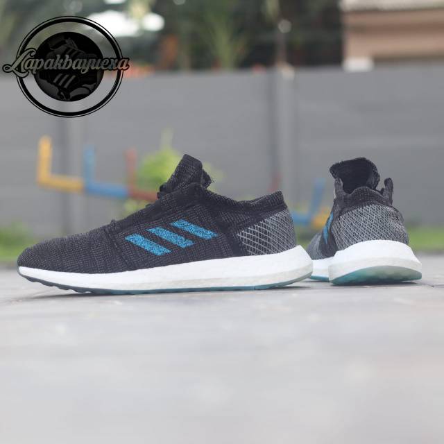 ADIDAS PUREBOOST GO BLACK WHITE LIST BLUE / SEPATU LARI ADIDAS / ADIDAS ORIGINAL / SEPATU RUNNING