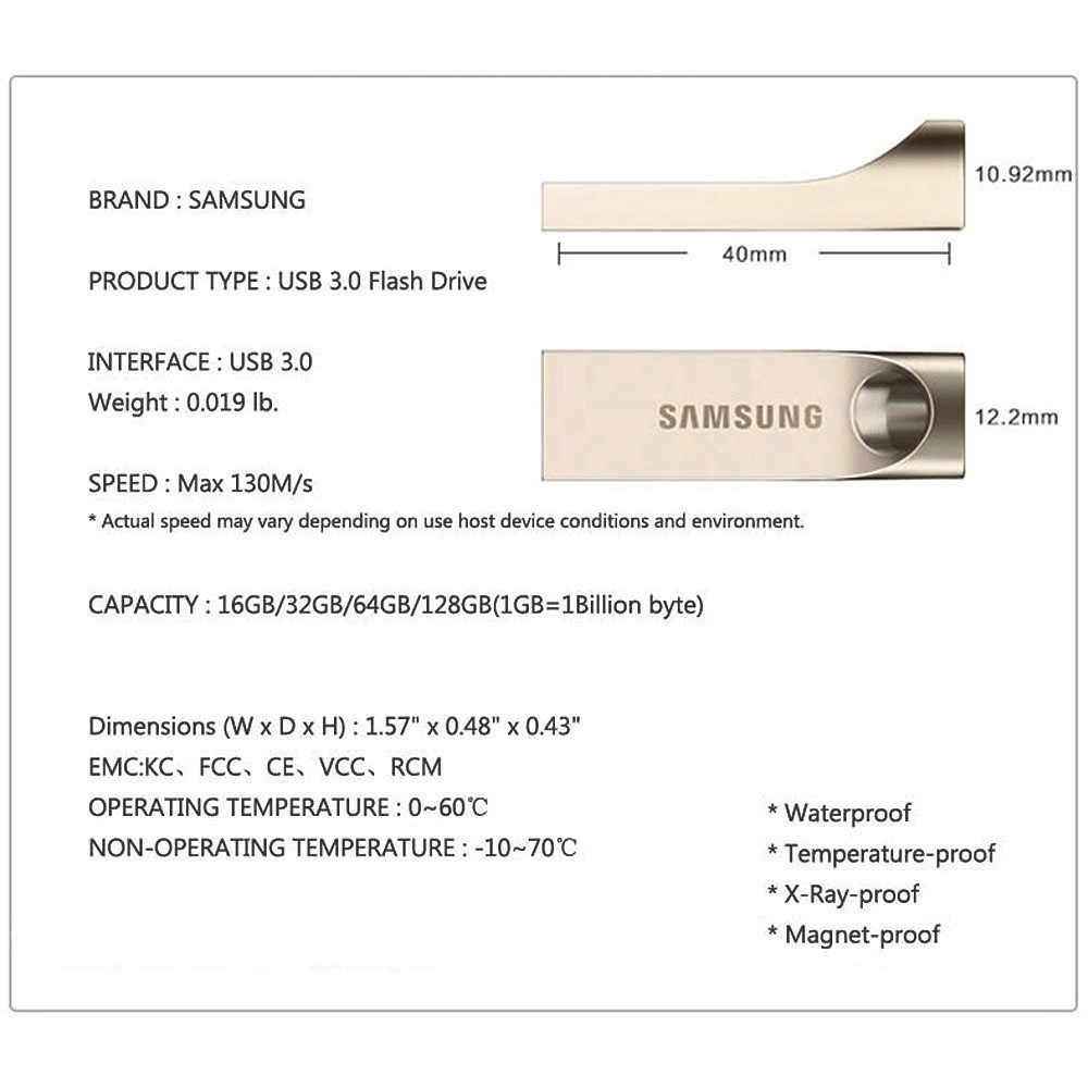 【100% ORI】Samsung Flashdisk U Disk USB 3.0 Flash Drive 64/128/256/512G/1T/2TB High Speed Reading