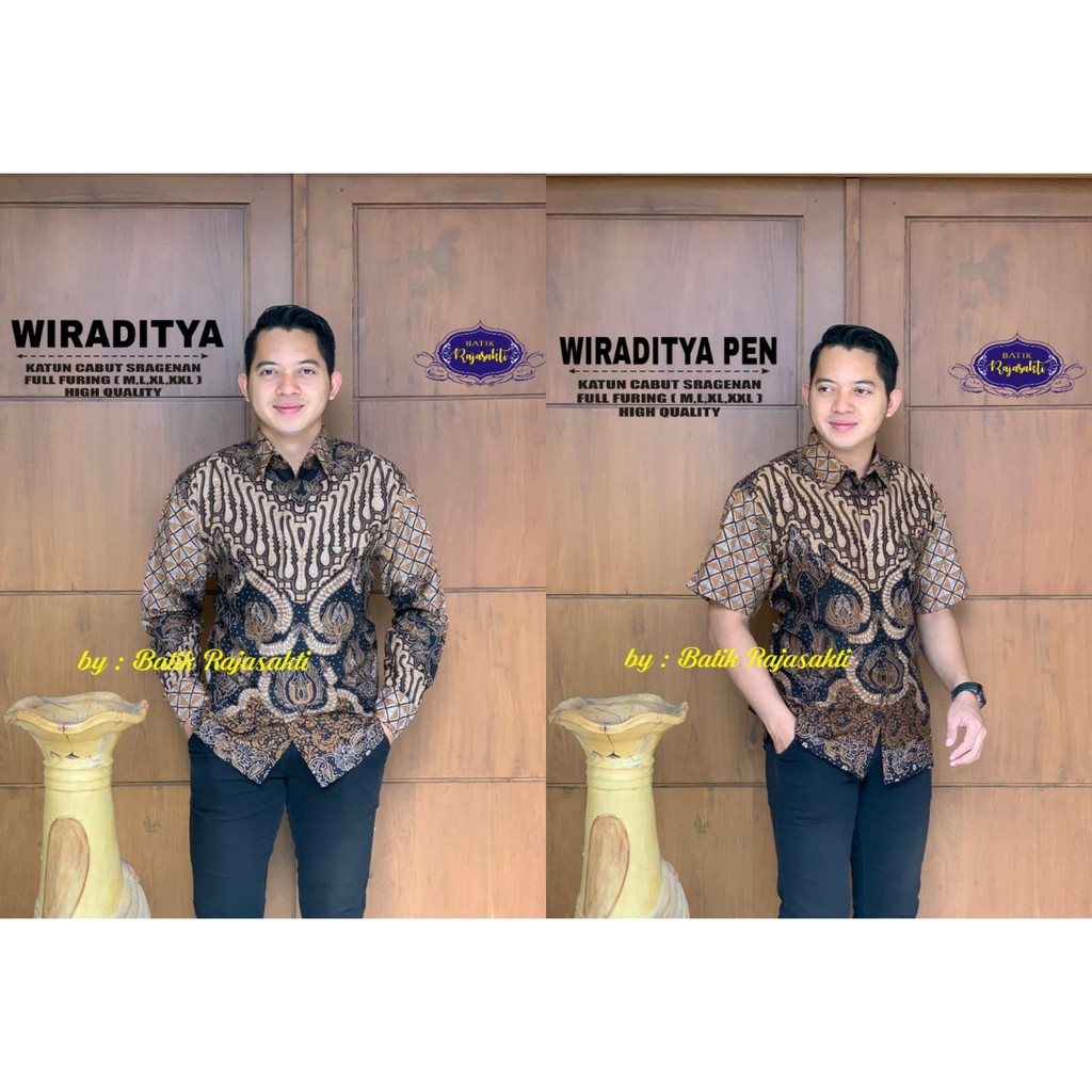 WIRADITYA Kemeja Batik Pria Full Furing Katun Sragenan