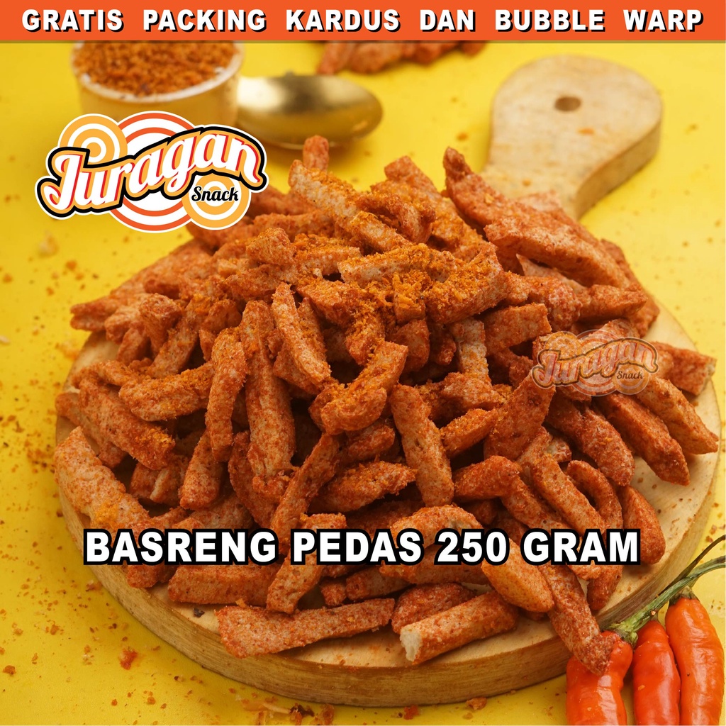 

STIK BASRENG PEDAS 250 gram BASO GORENG snack kiloan makanan ringan jajanan cemilan camilan pedas asin gurih murah