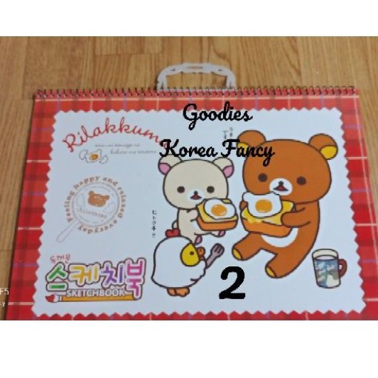 Spiral Sketch Book / Buku Gambar Spiral Rilakkuma Ori Korea Ready Stock