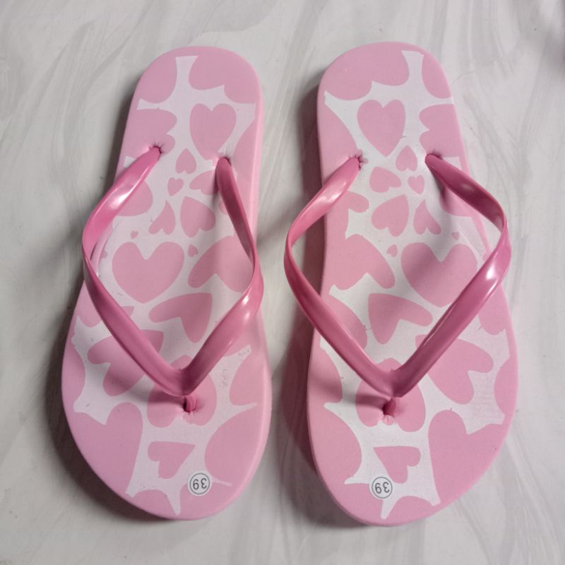 Sandal jepit spon Love PING, sandal cewe, sandal murah