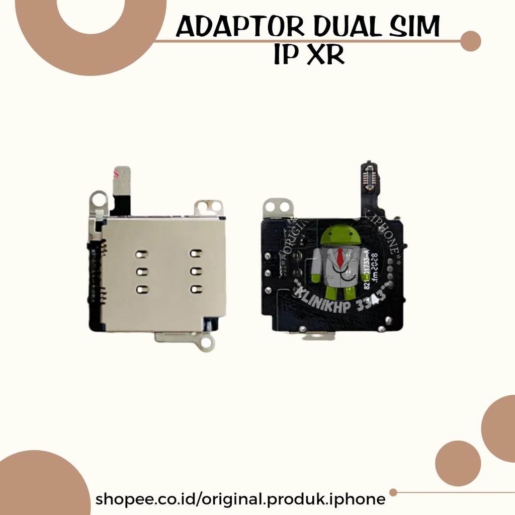 KONEKTOR ADAPTOR SIM CARD SIM XR DUAL SIM GANDA ORIGINAL NW