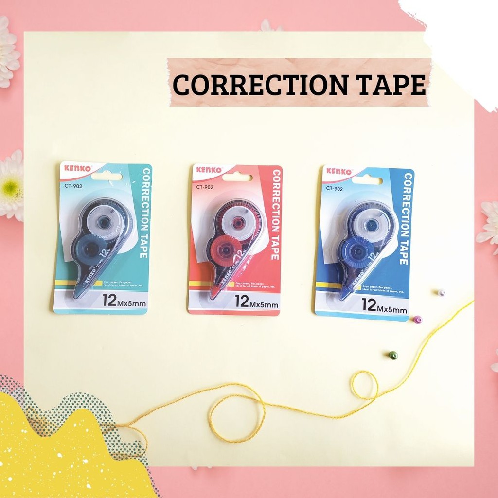 

Tip-Ex kertas / Correction tape Kenko CT-902 / Tipe Ex Kenko CT - 902 / Tipe Ex Pita 12 mm