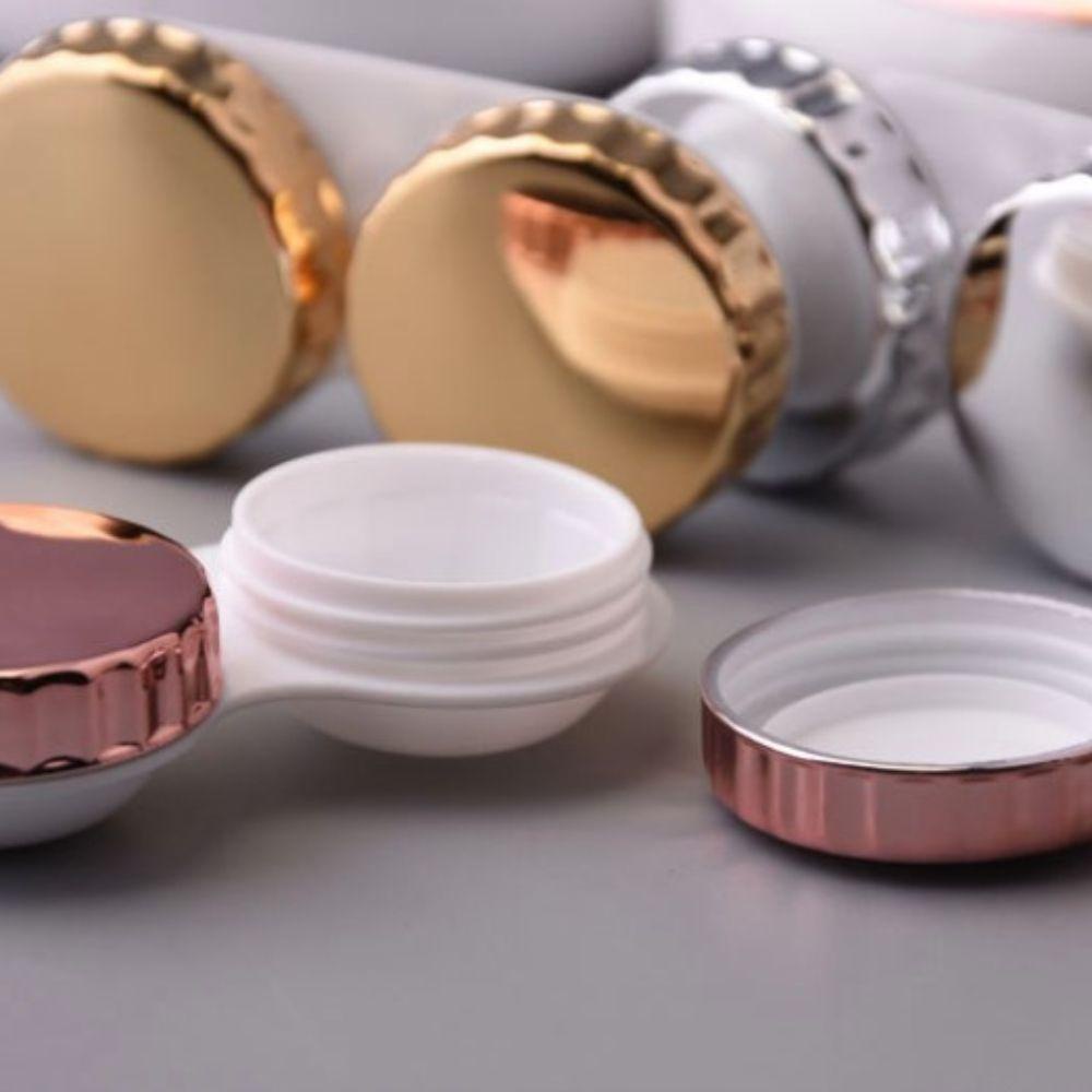 Lensa Agustina Kotak Sambung Ganda Dengan Cermin Berlian Imitasi High Quality Lens Nursing Tool Pentagram Travel Accessaries Contact Lens Holder