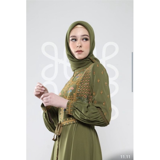 Hikmat Fashion Original A3845 Green, Hikmat Abaya Original