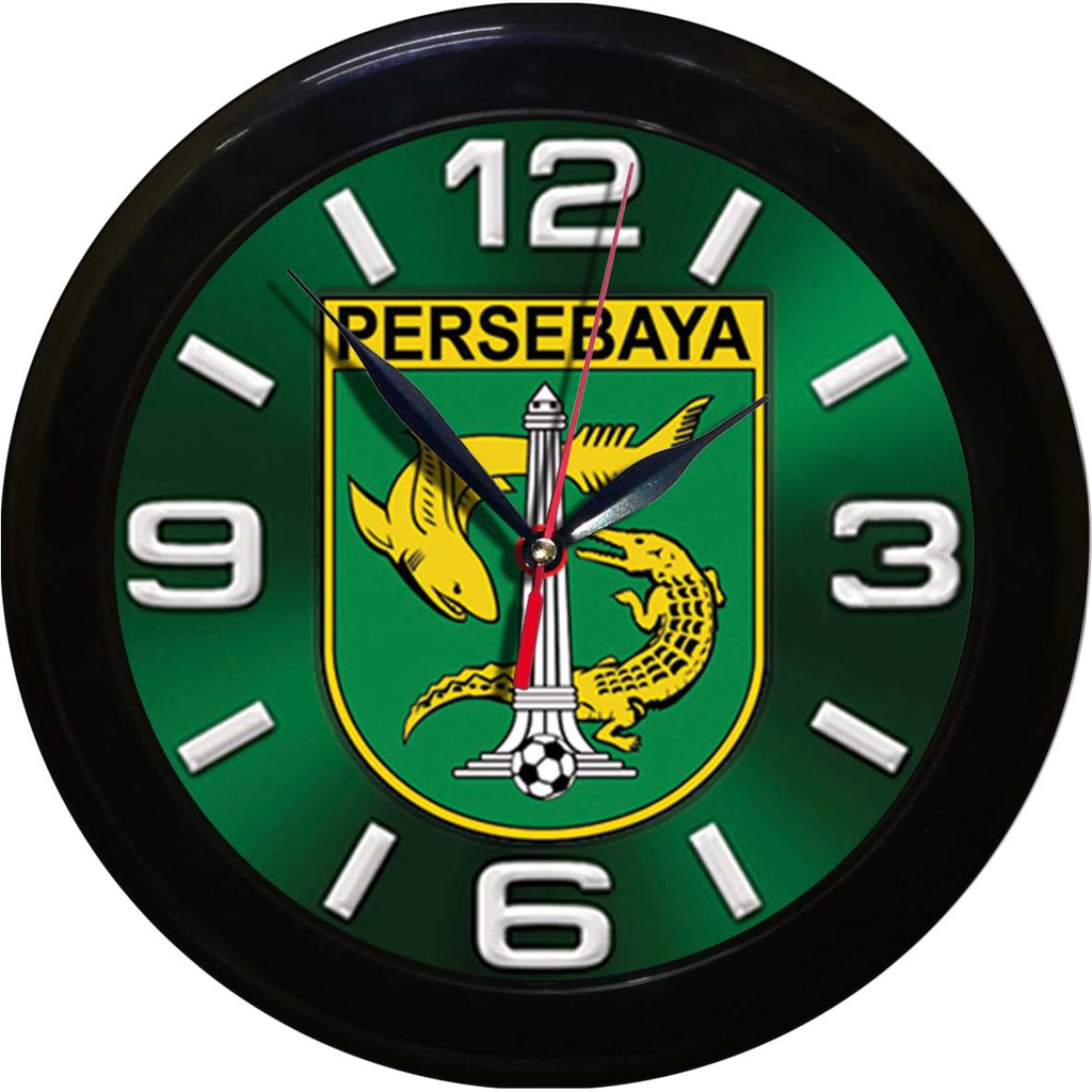 JAM DINDING PERSEBAYA GREEN   (DIAMETER 30CM)