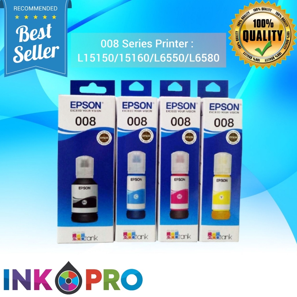 Tinta Epson 008 PREMIUM 1Set Untuk Printer L15150 L15160 L6550 L6580