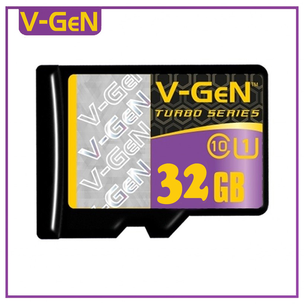 Vgen Micro SD Memory V-Gen 32 GB Turbo Series 100 mbps Class 10