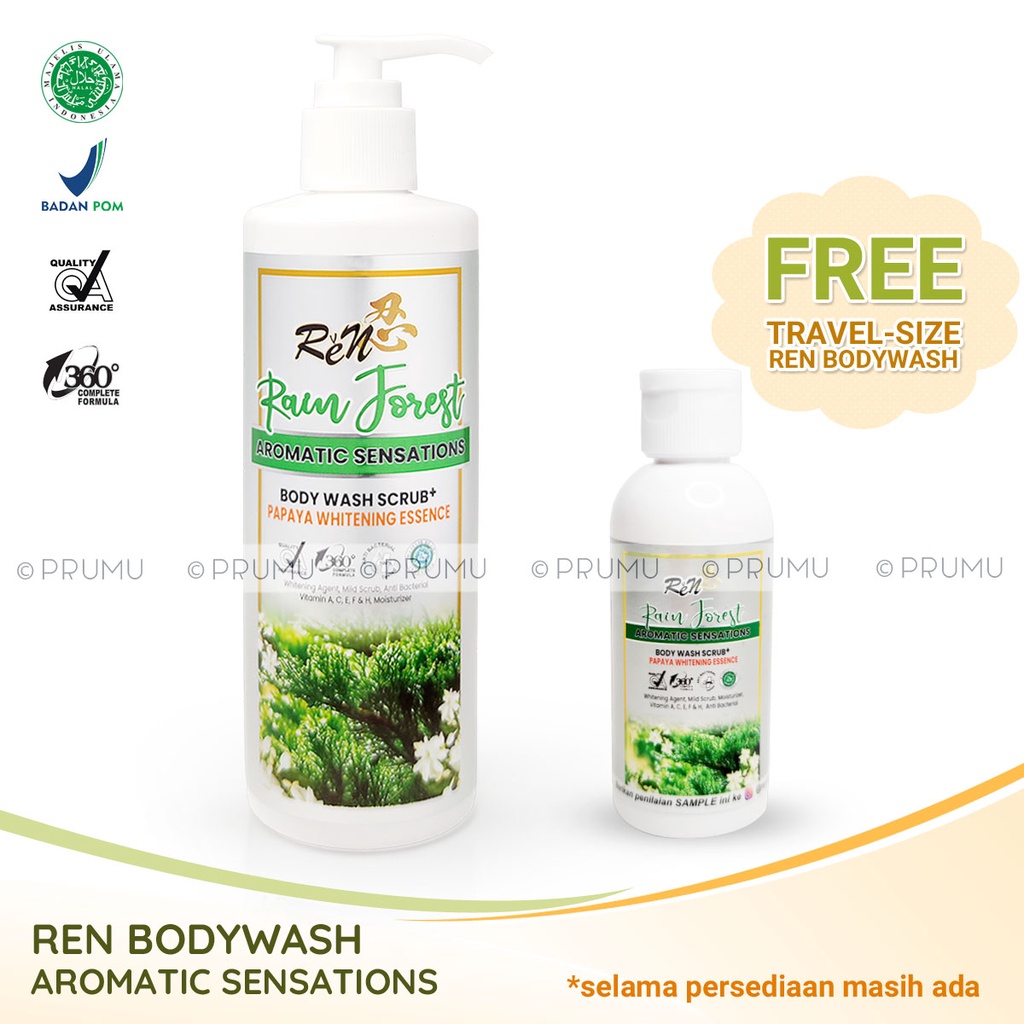 Ren Body Wash Scrub - Sabun Pepaya Cair - Shower Scrub - Sabun Mandi Cair - Sabun Pepaya Cair