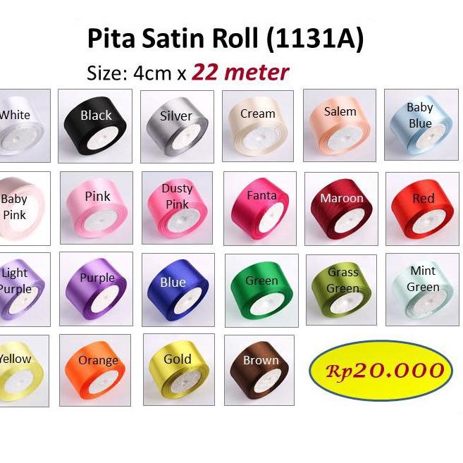 

Obral Harga Pita Satin 4cm 20yard - satin ribbon - barang florist (1131A)