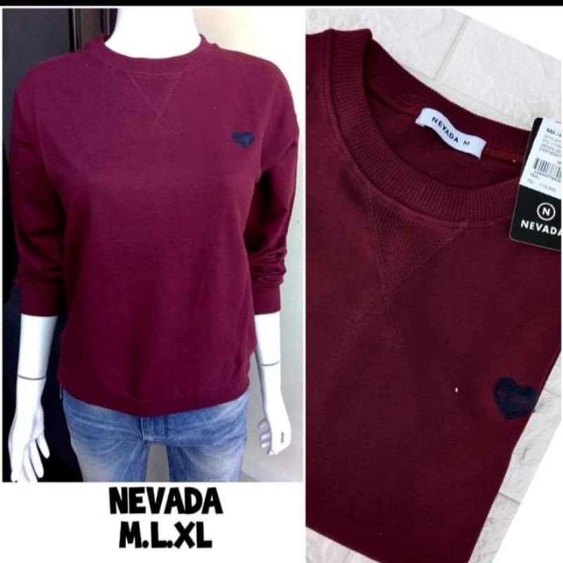 (COD) SWEATER NEVADA FULL HANTAG//PAKAIAN POLOS WANITA KEKINIAN