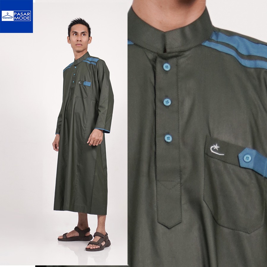 Jubah Cordova Hijau Botol Al-Isra Pakaian Gamis Pria Muslim