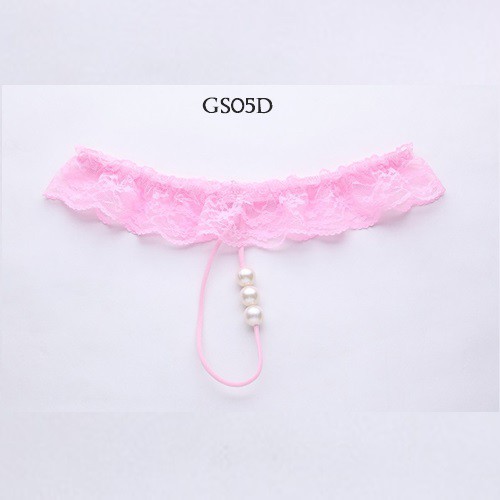 COD / GOJEK / PRIVASI AMAN ★ Pantie Crotch Lace Briefs Sexy G String Open Lingerie Thongs Pink GS05D