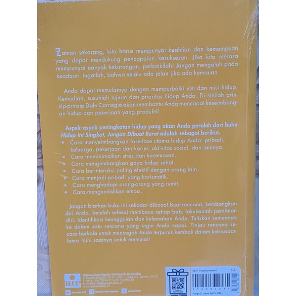 Hidup Itu Singkat Jangan Dibuat Berat Dale Carnegie Original Segel Shopee Indonesia