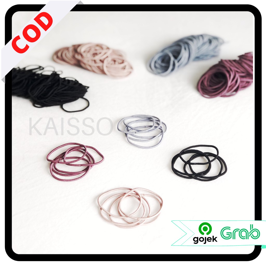 KAISSO - [100 PCS] IKAT RAMBUT KOREA / KUNCIR RAMBUT / KARET RAMBUT WARNA WARNI