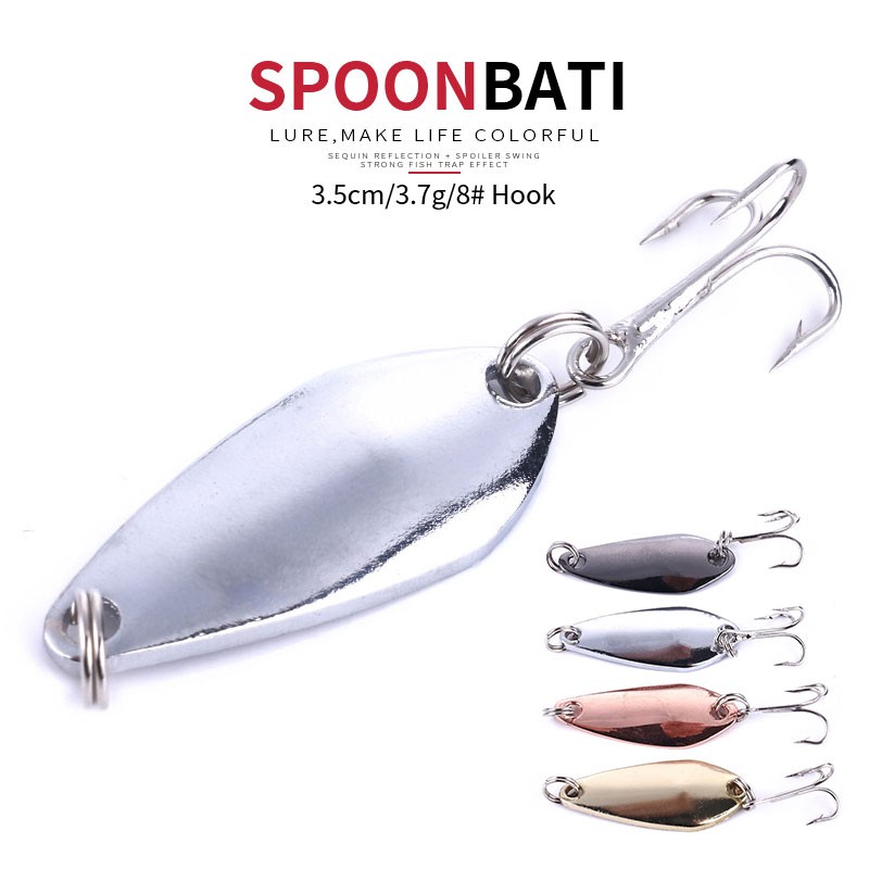 HENGJIA 4pcs 3.5cm/3.7g metal spoon sequins umpan pancing payet fishing lure bait memancing tackle