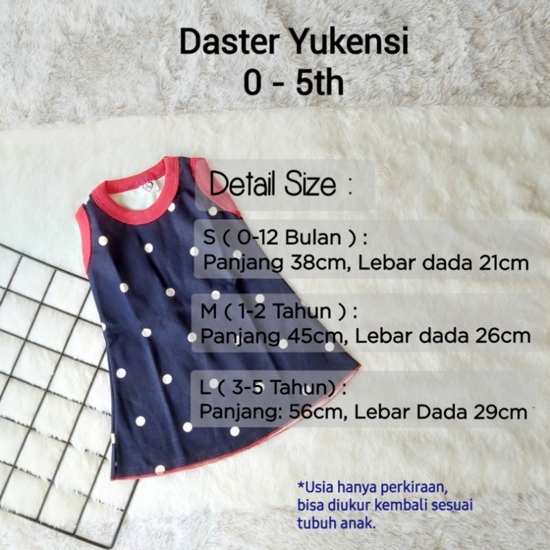 Daster Anak Bayi Yukensi 0-5 Tahun / Baju Bayi Perempuan Dress Kutung Kutang-1