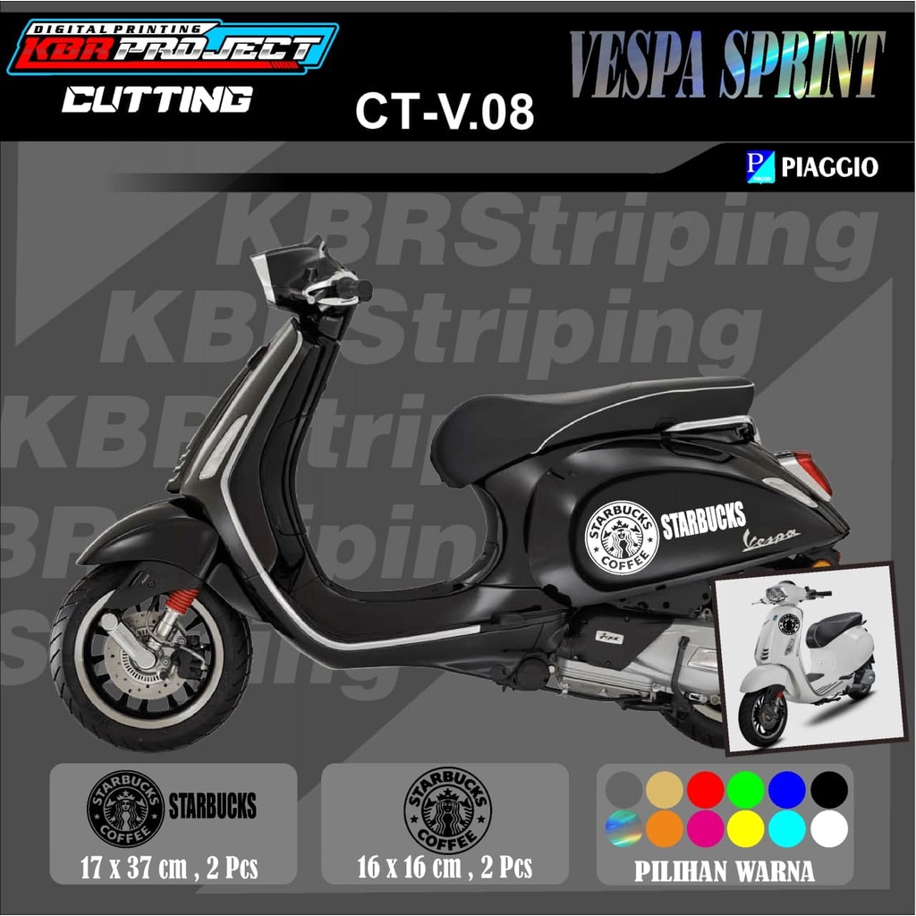 VESPA SPRINT sticker cutting VESPA SPRINT motor PIAGGIO motor sticker variasi Racing.CT-V.08 (cod)