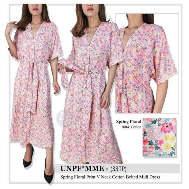 UNPEU FEMME belted maxi dress (spring floral)