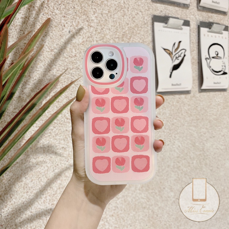 Case Pelindung Lensa Bentuk Bunga Tulip Tahan Banting Untuk iPhone 11 12 13 Pro Max XR 7 8 6 6s Plus X XS Max SE 2020