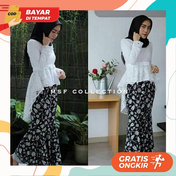 Set Kebaya Wanita Dewasa Setelan Kebaya Formal Kabaya Bridesmaid Model Kekinian 2022 Kebayak Mewah C