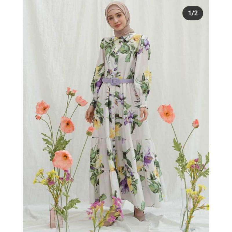 gamis zahra lilac+belt vivorie