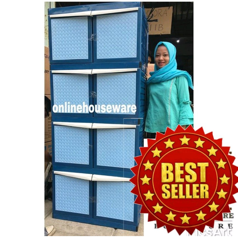 LEMARI PLASTIK LEMARI PAKAIAN LEMARI JUMBO SUSUN 4  Limited