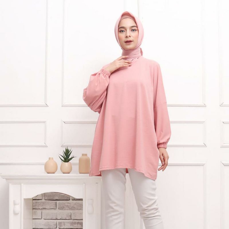 ATASAN BLOUSE WANITA BATWING JUMBO BIGSIZE OVERSIZE BABYTERRY SPANDEX - 1781-1