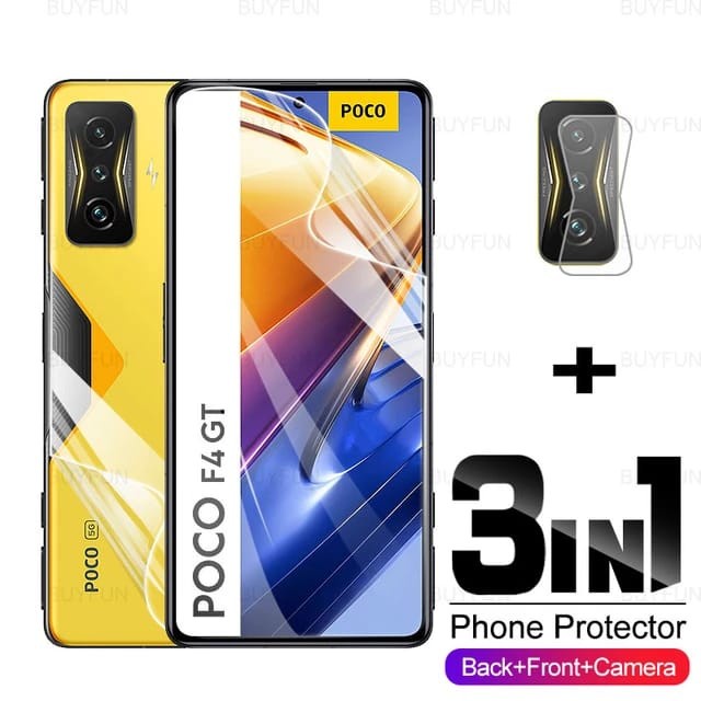 POCO F4 5G / F4 GT / F3 HYDROGEL FRONT &amp; BACK &amp; CAMERA GLASS 3IN1