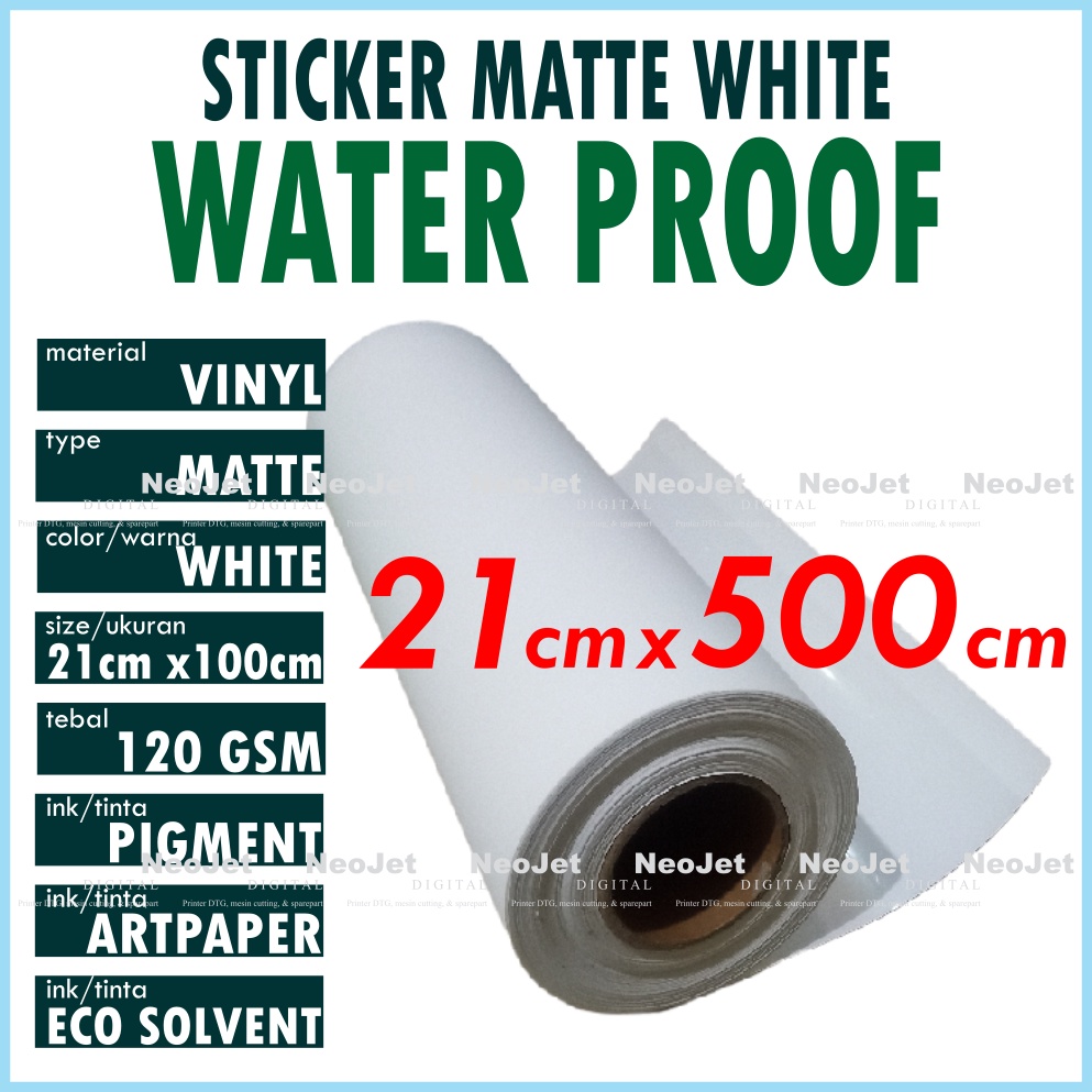 

Sample Stiker Vinyl Matte Inkjet Waterproof Doff Doft Mate A4 Putih Meteran Water Proof Anti Air