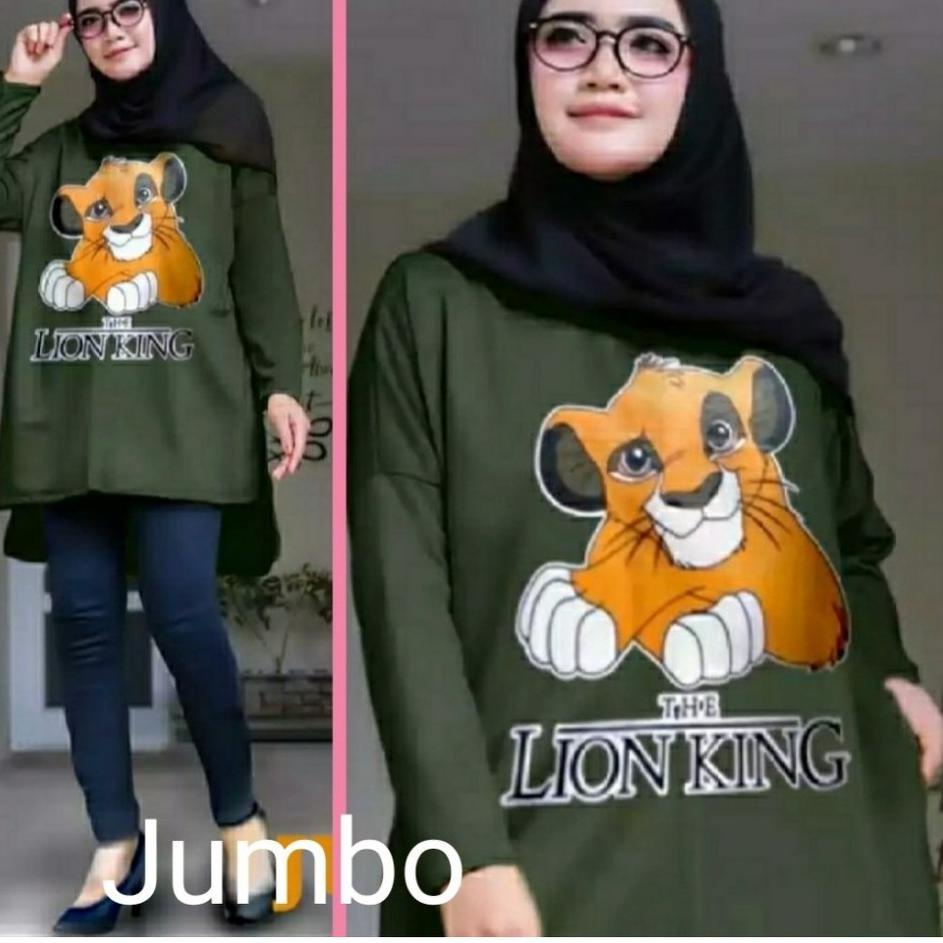 ➮ Atasan Wanita Tunik Jumbo The Lion King 3Xl Terbaru ♞
