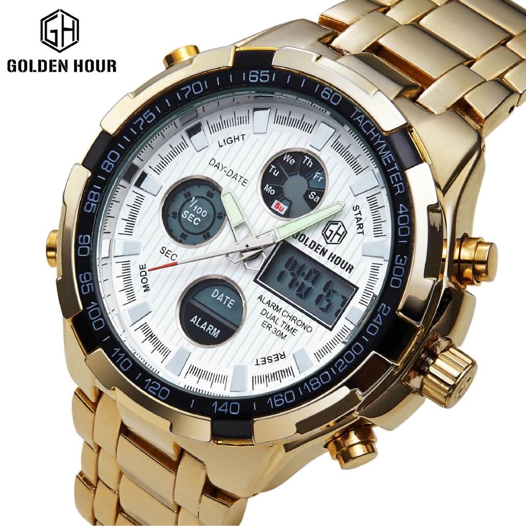 GOLDEN HOUR 108 Jam  Tangan  Pria 30M Anti Air Dengan Fungsi  