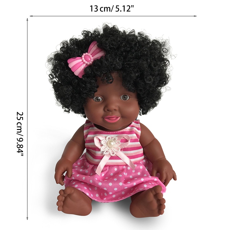 Mary African Black Untuk Boneka Realistis Bayi Dress up Untuk Boneka Tidur Vinyl Aksesoris