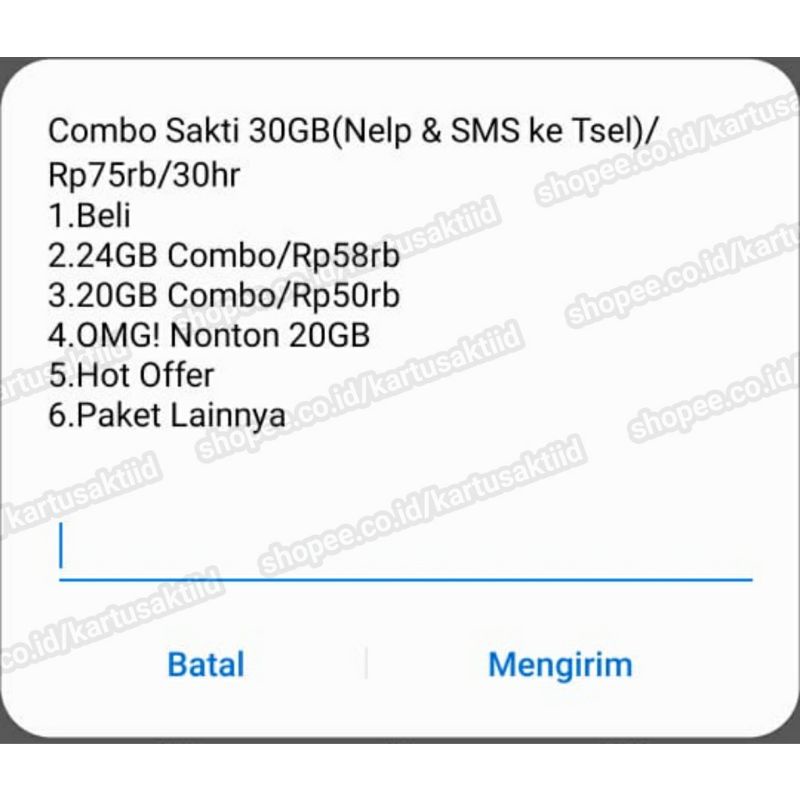 Kartu Perdana Combo Sakti 30GB 75ribu 30hari paket Internet murah