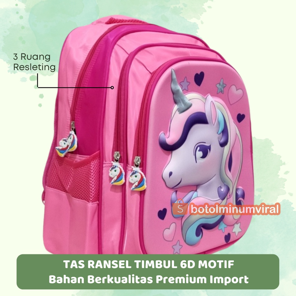 Tas Ransel Anak Sekolah Cewek Motif Disney Frozen Sofia Little Pony