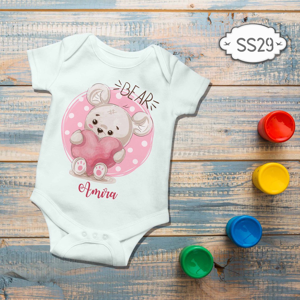 Jumper Baby Girl boy newborn Bears Dool Cute Series Custom name nama bebas