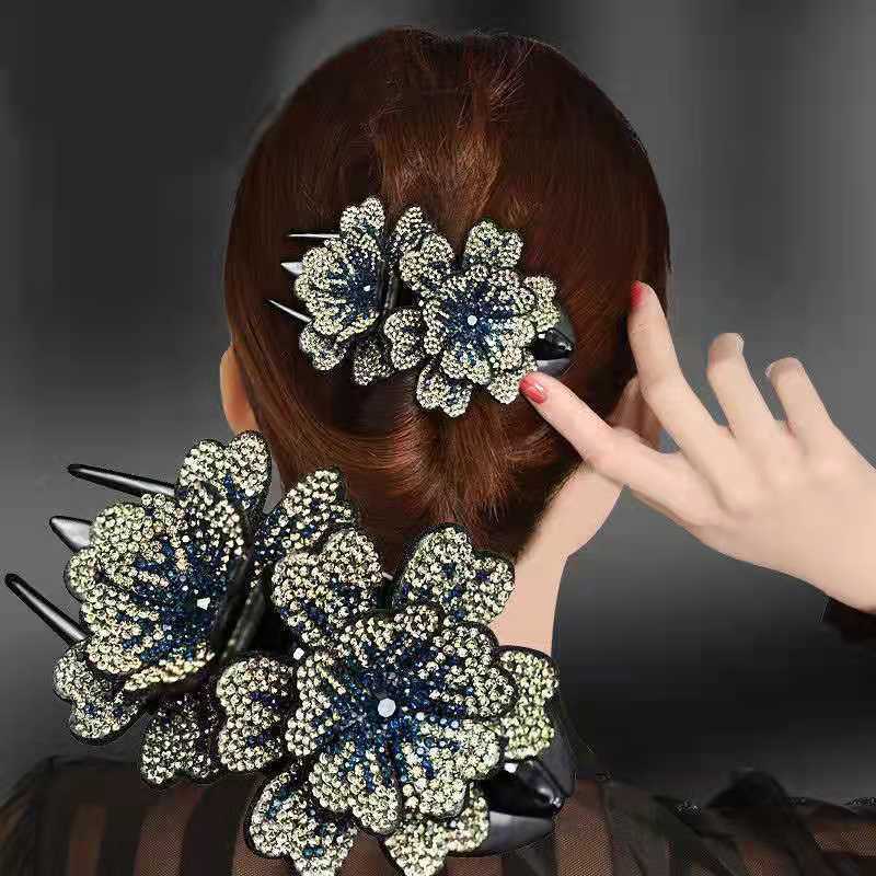 Jepit rambut korea sanggul wanita elegan mode bunga ori import 11cm