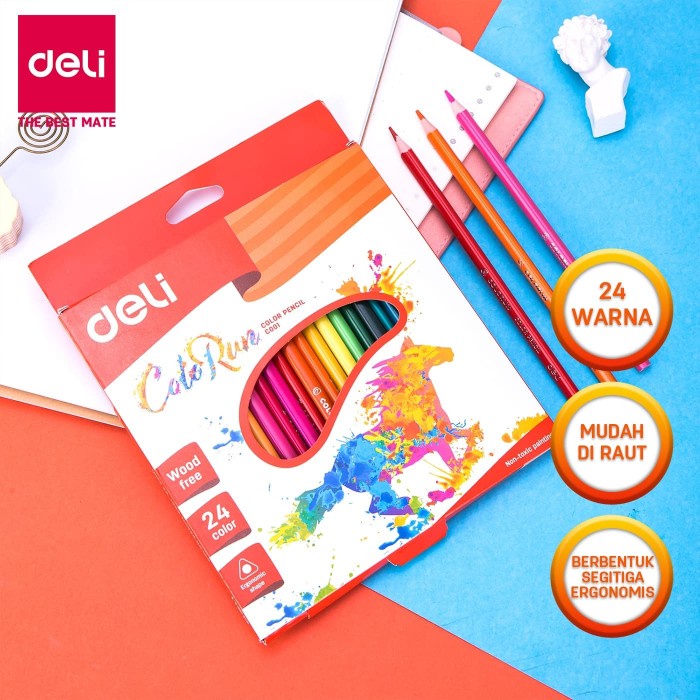 

(DISKON TERMURAH) Deli EC00120 Pensil Warna Bright 24C