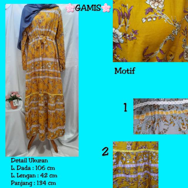 BAJU GAMIS MOTIF BUNGA TALI