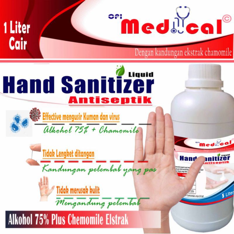 Hand Sanitizer 1 Liter Cair tidak lengket All varian alkohol base