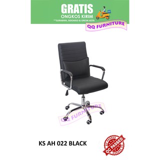  Kursi  kantor  merk Queenera tipe KS AH 022 Black Shopee 