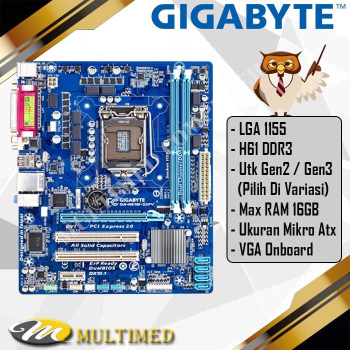 Mainboard Soket 1155 H61 Ddr3 Asus/ Gigabyte