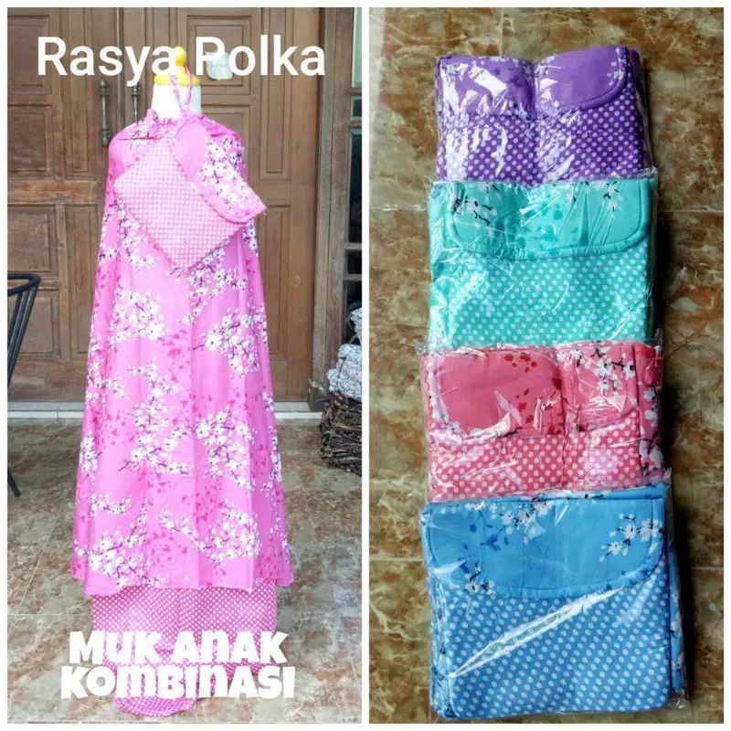 MUKENA ANAK UMUR 5-9 TAHUN RAYON MOTIF ADEM
